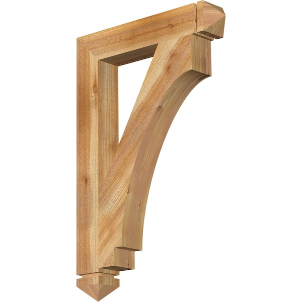 Ekena Millwork Imperial Arts & Crafts Rough Sawn Bracket, Western Red Cedar, 4"W x 24"D x 36"H BKT04X24X36IMP03RWR - main